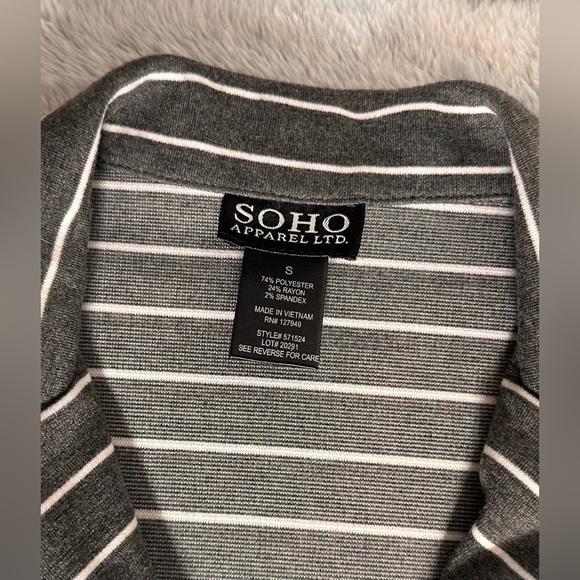 Soho Apparel Charcoal Striped Blazer - Picture 5 of 5